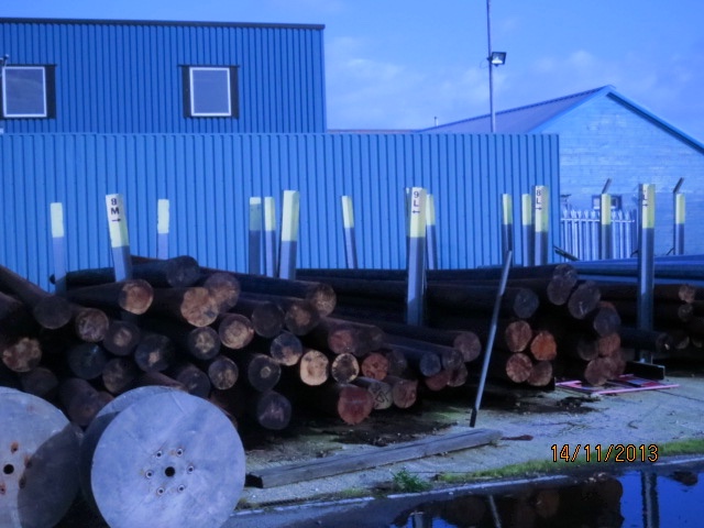 Industrial Estate storing logs in Poole